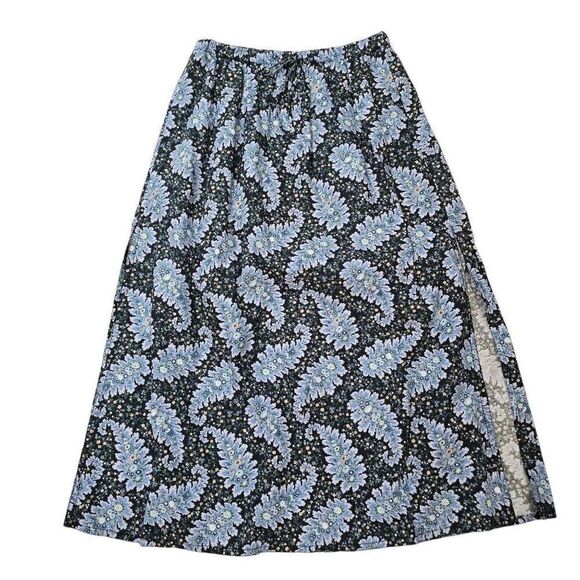 J. Crew Collection Straight & Pencil Skirt Women's Medium Blue Sequins Paisley - Picture 3 of 9